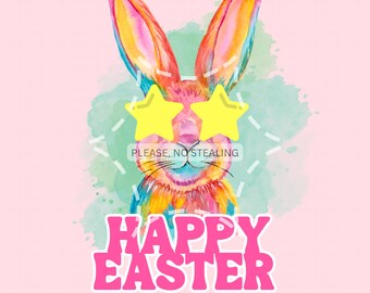 Retro Easter png, Easter bunny smiley face png, Easter sublimation design, groovy easter png, bunny png, easter