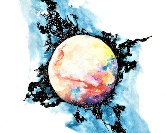 WaterColor Painting - Planet Tempesta