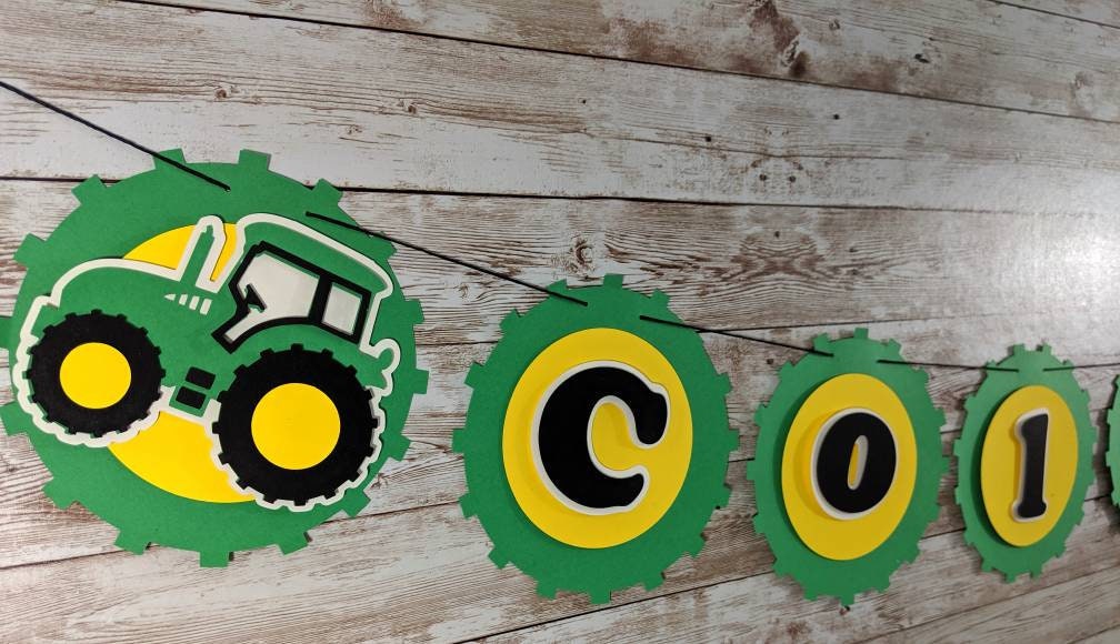John Deere Name Banner John Deere Tractor John Deere Etsy