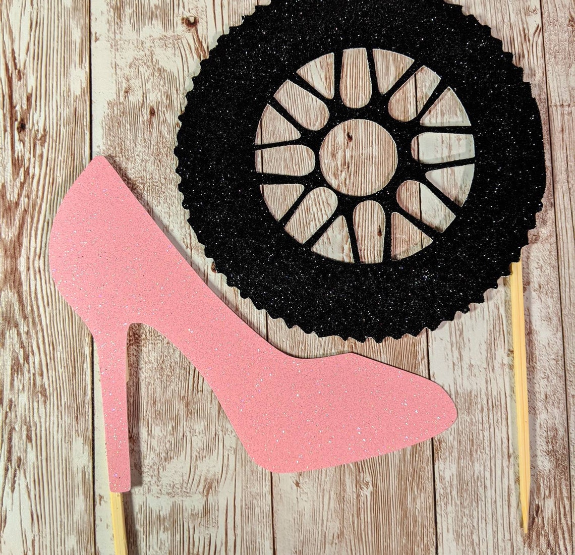 Wheels or Heels Cake toppers Wheel or heels Centerpieces Etsy