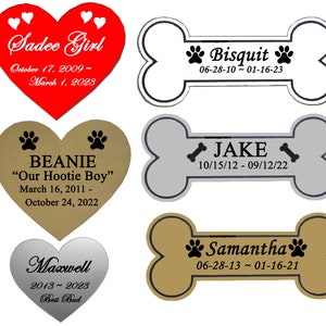 Pet Name Plate, Engrave Name Plate For Pet, Dog Engraved Plate, Cat Engrave Plaque, Pet Loss Name Plate, Custom Pet Plate, Pet Engrave Plate
