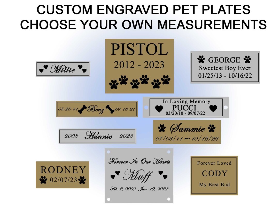 Custom Engraved Name Plate Pet Loss Name Plate Custom Dog Etsy