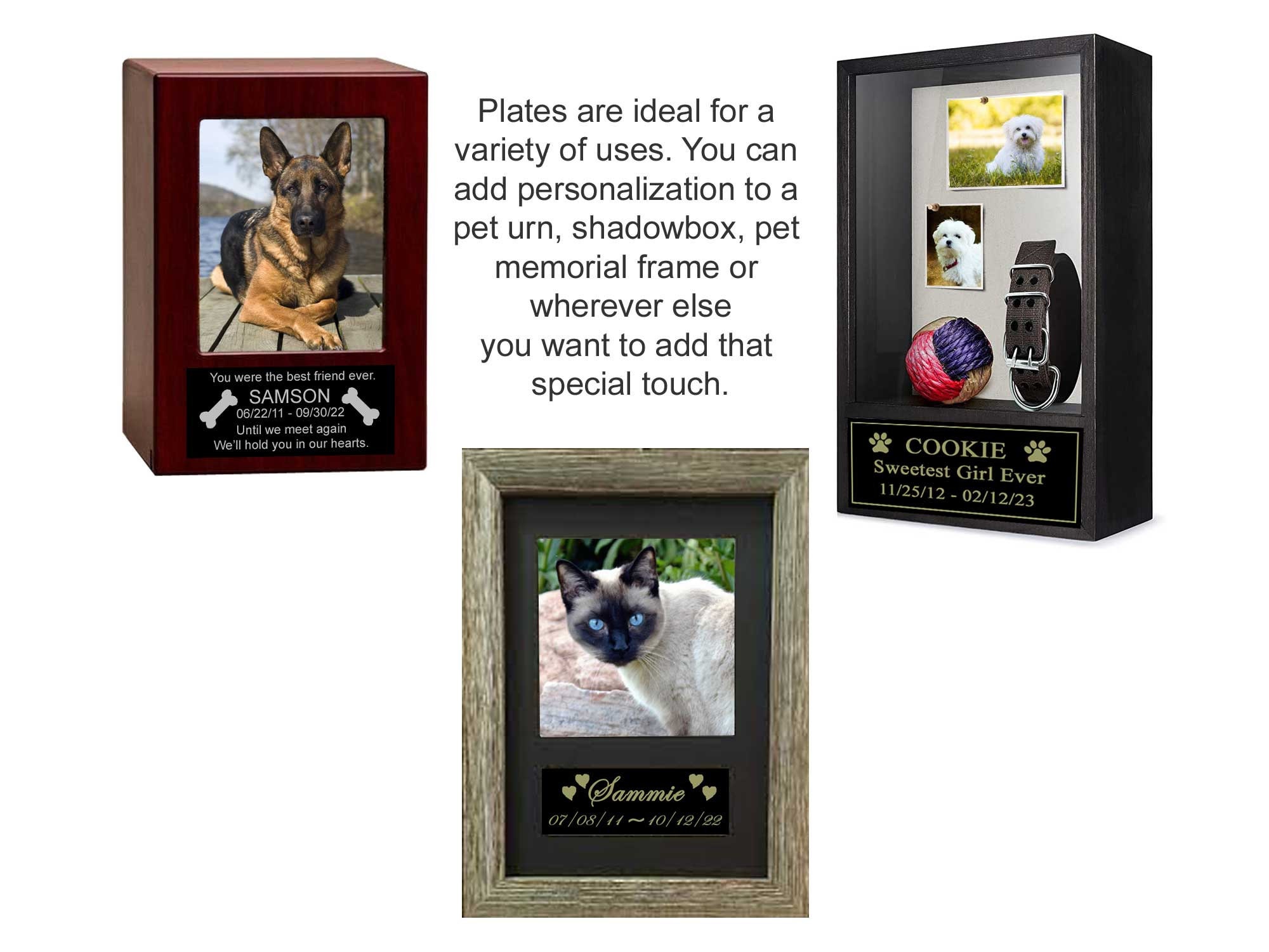 Custom Pet Engraved Name Plate, Pet Engrave Plate, Pet Loss Urn Name ...