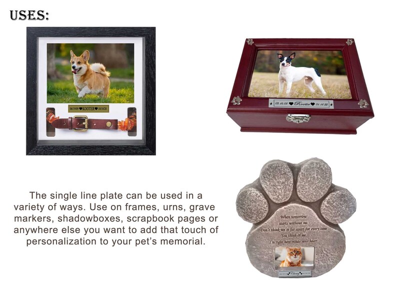 Name Plate for Pet Urn, Pet Engrave Plate, Engrave Memorial Plate for ...