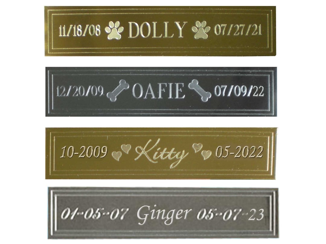 Custom Brass Name Plate, Pet Engraved Plate, Pet Loss Name Plate, Name