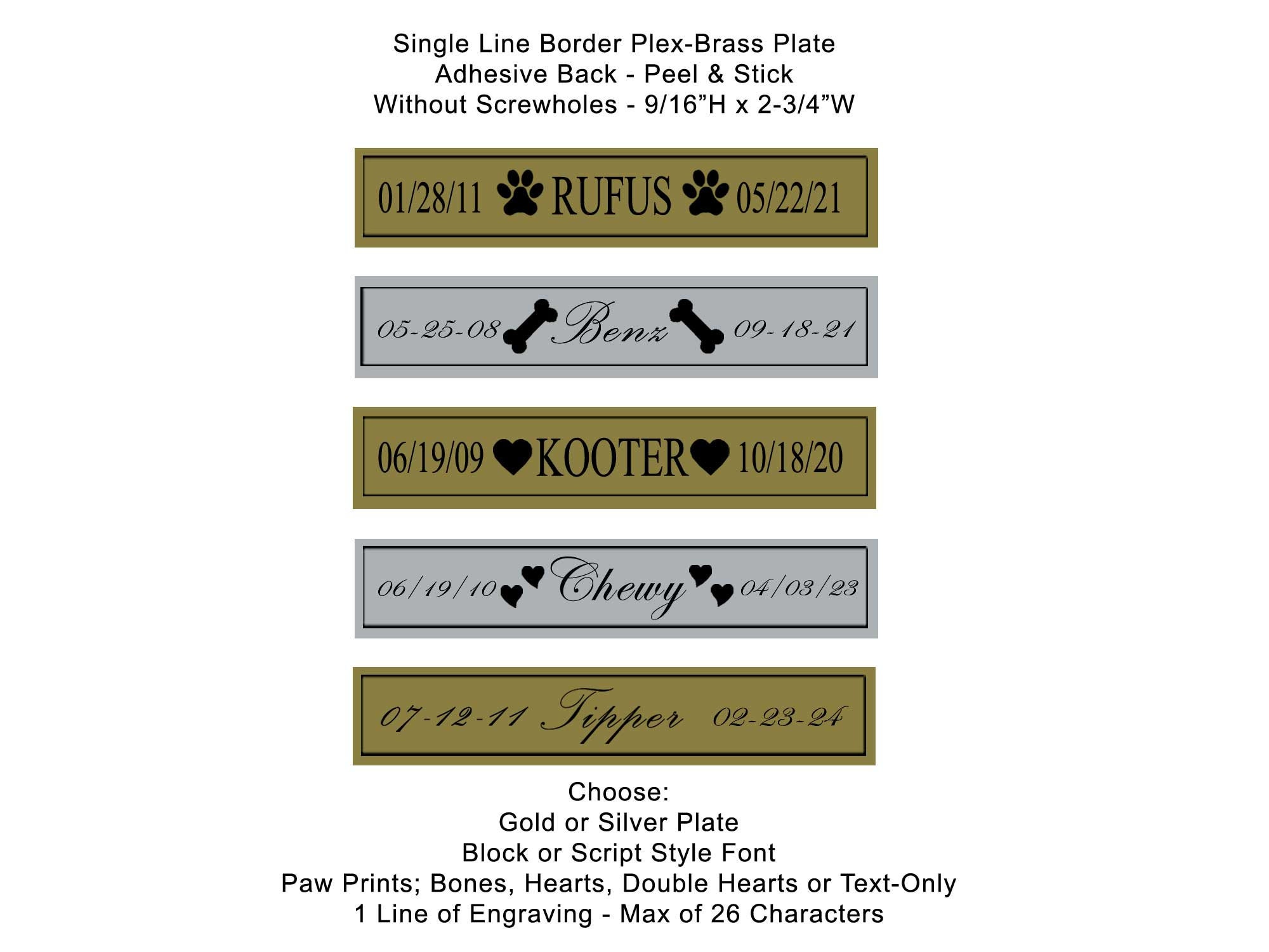 Name Plate for Pet Urn, Pet Engrave Plate, Engrave Memorial Plate for ...