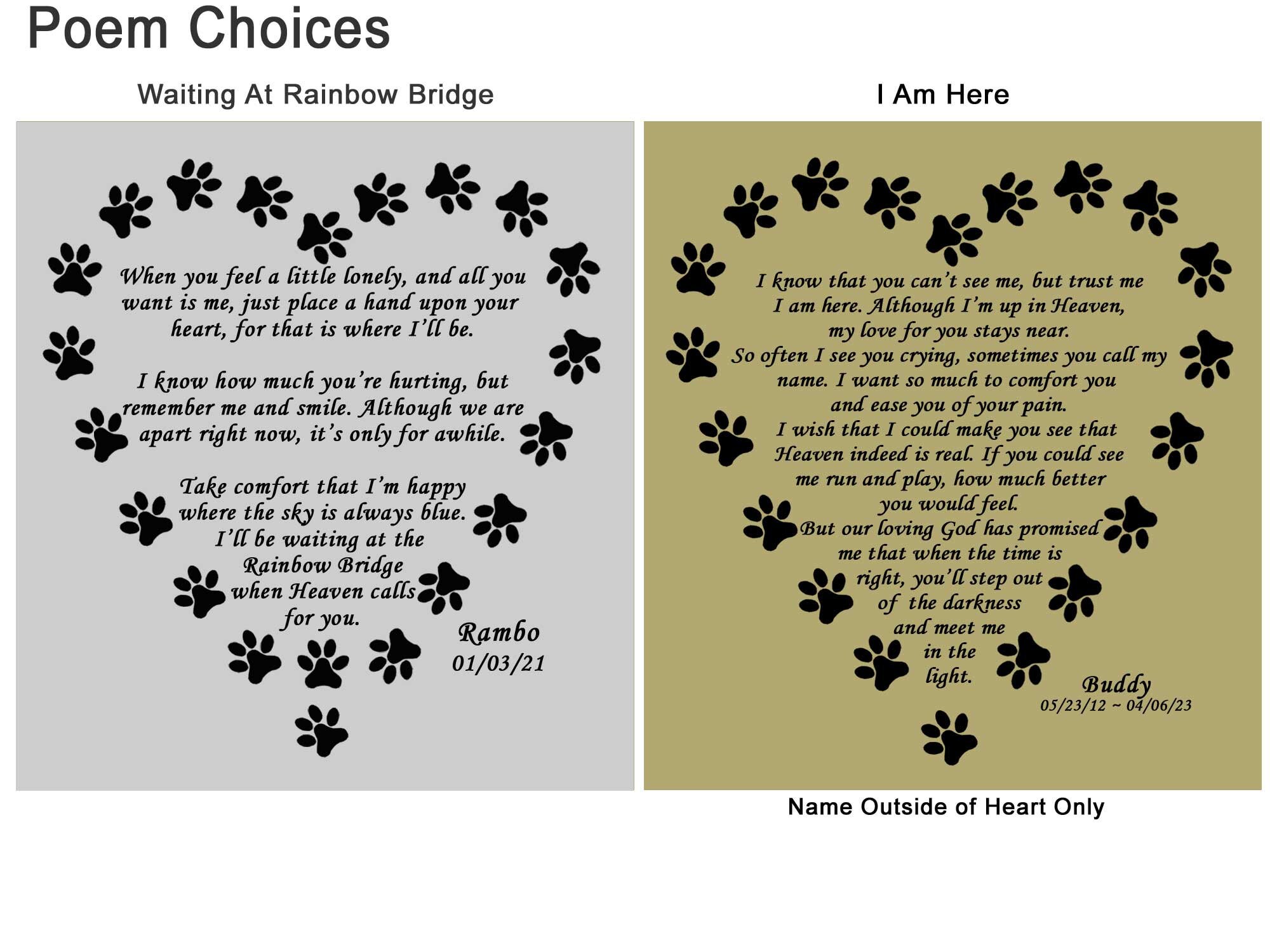 Engraved Pet Plate, Engraved Pet Poem Plate, Pet Loss Engraved Plate ...