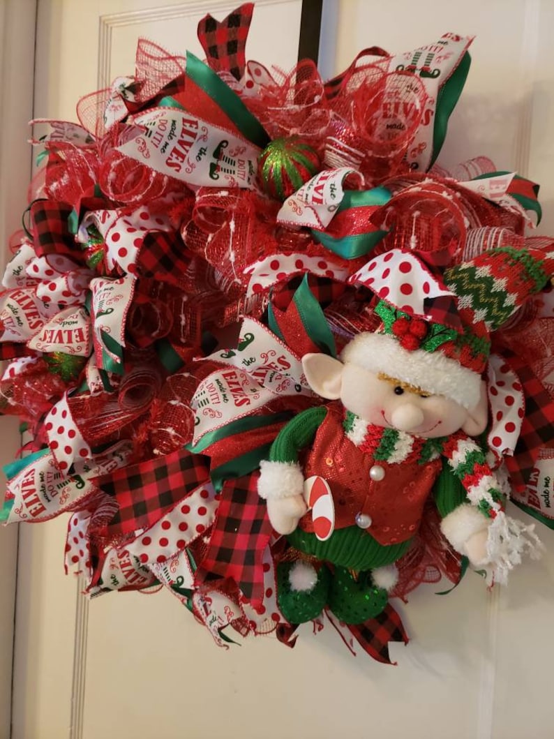 Winter Wreath Front Door Wreath Elf Wreath Christmas Wreath, Christmas Wreath