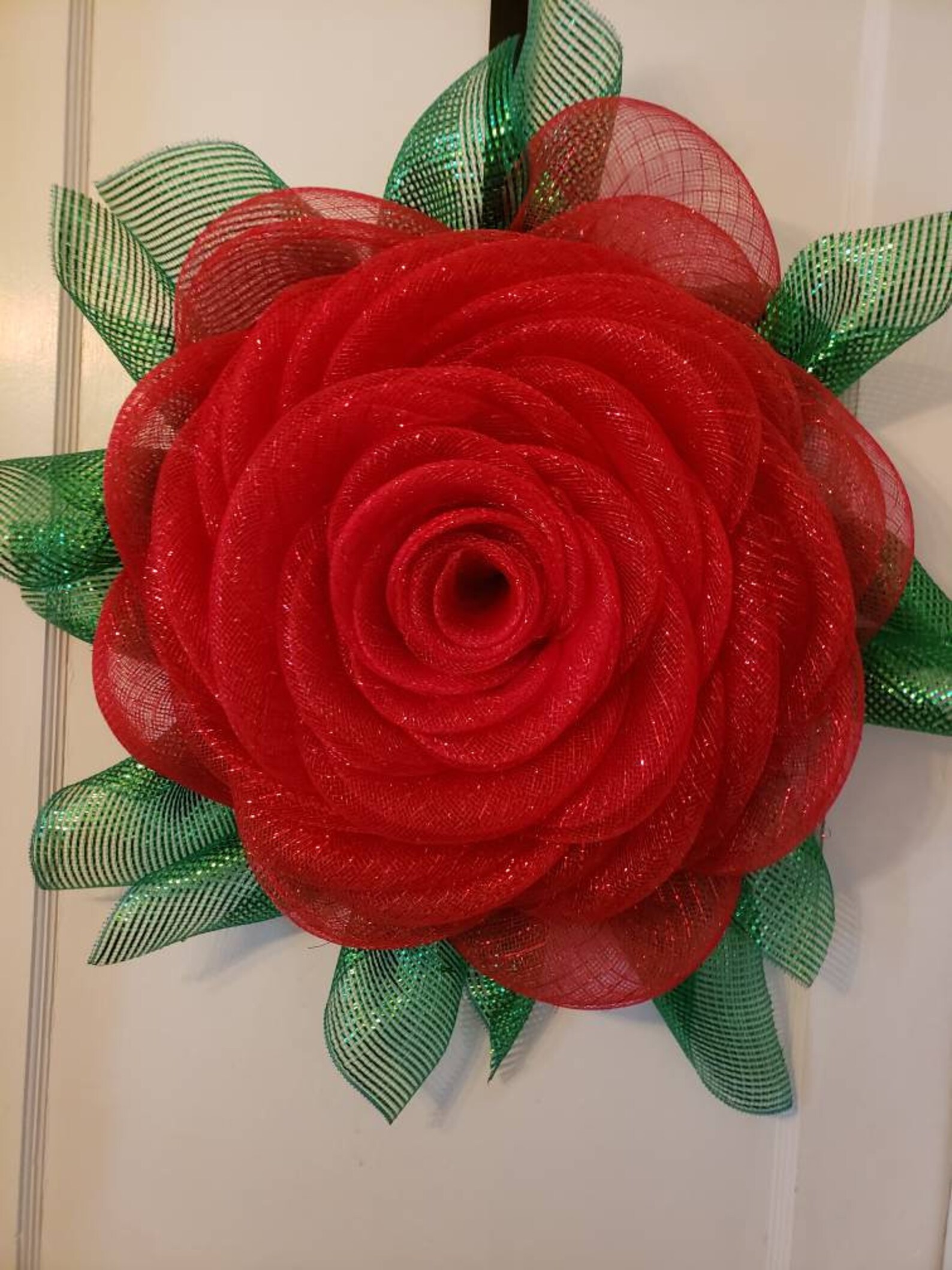 Red Rose, Flower Wreath, Front Door Wreath, Spring Wreath, Summer