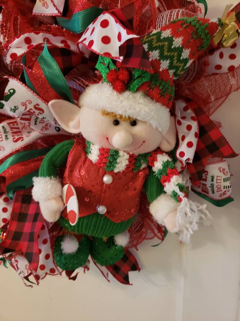 Winter Wreath Front Door Wreath Elf Wreath Christmas Wreath, Christmas Wreath