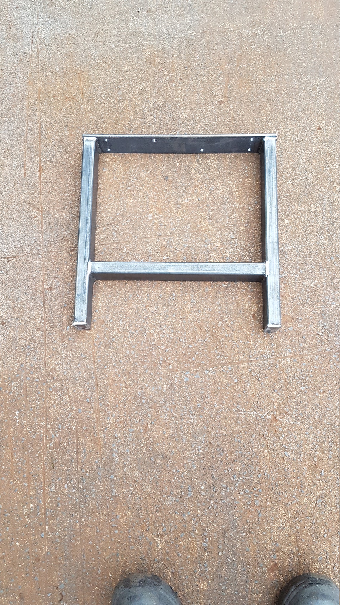 Single One 'H' Design Box Section Leg Retro Industrial Steel Metal ...