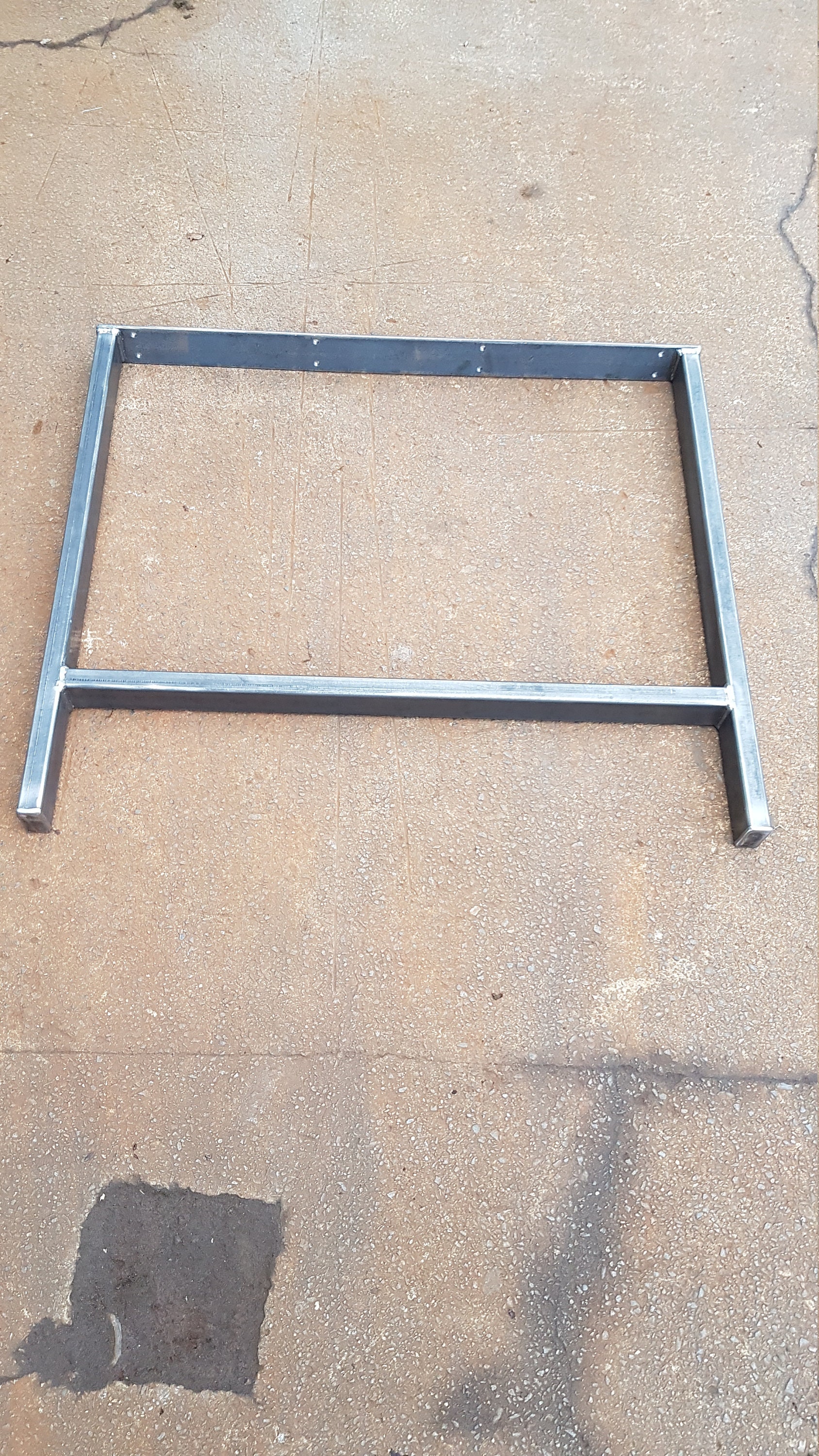 Single One 'H' Design Box Section Leg Retro Industrial Steel Metal ...