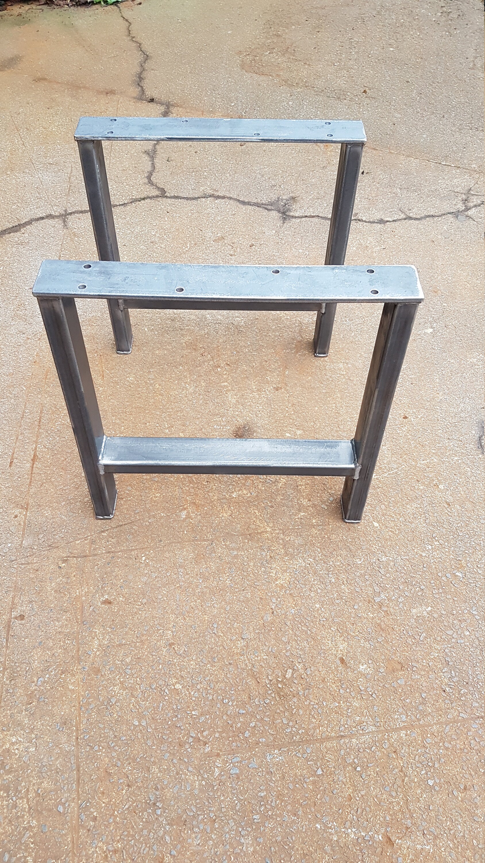 2 'H' Design Box Section Retro Industrial Steel Metal Dining Table ...