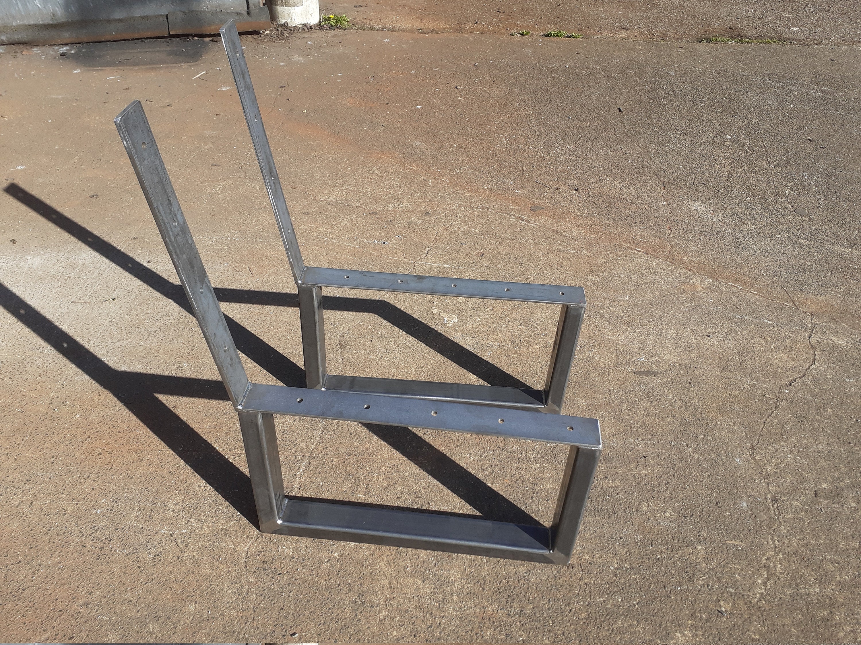 Pair of Metal Bench Legs With Back Support Industrial Look Etsy UK