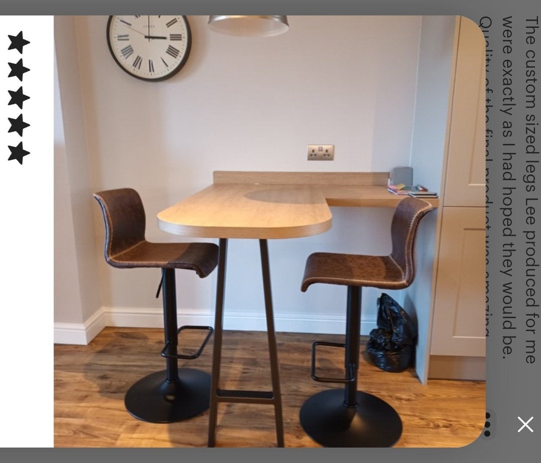 Single One A Design Metal Breakfast Bar High Table Leg 90cm 110cm High