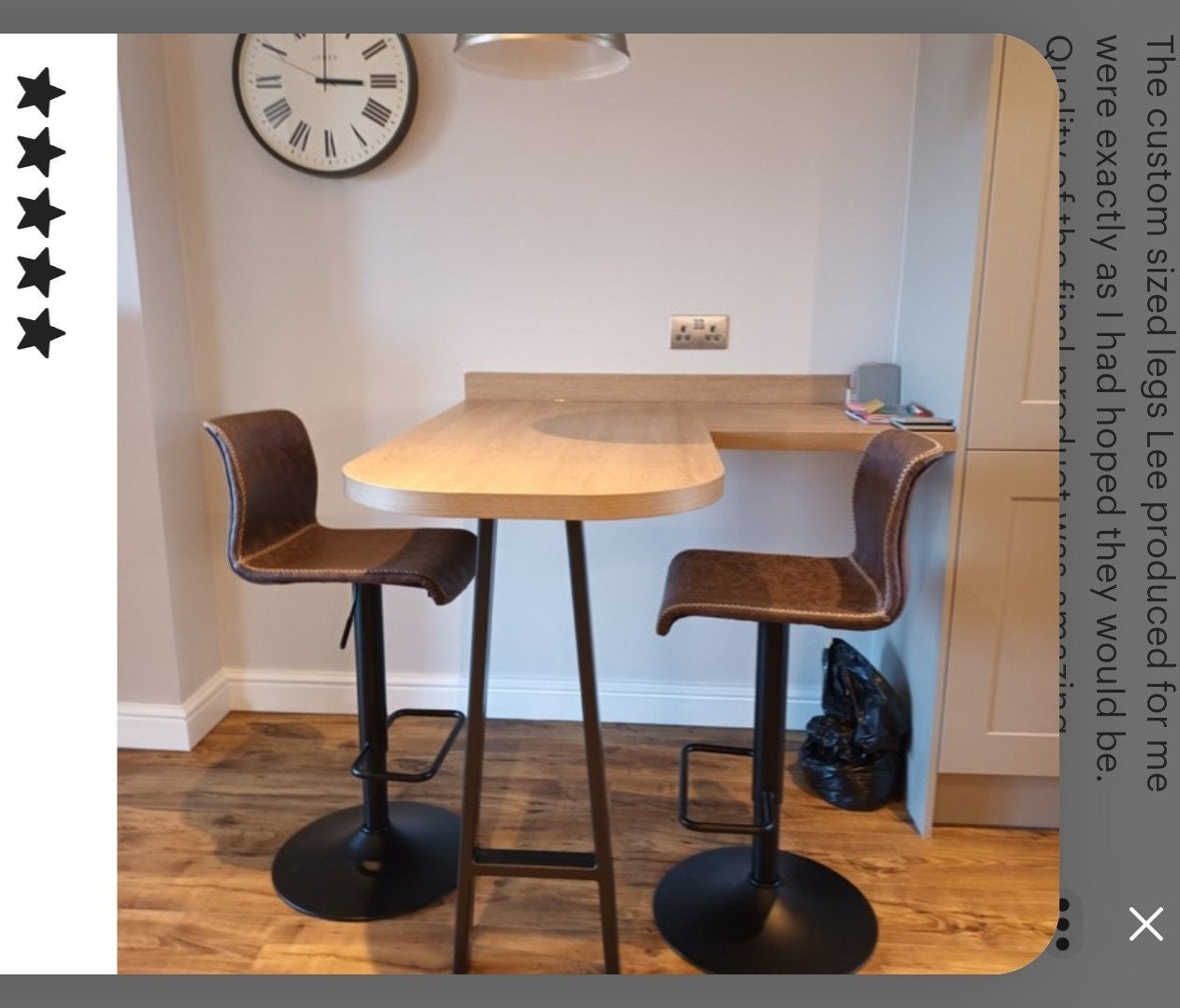 Kitchen Black Metal Breakfast Bar Legs Single One A Design Metal