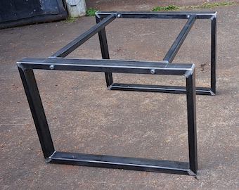 Strong Sturdy Metal Table Frame Retro Industrial Steel Desk Bar Breakfast Island With Double Bolted Support Bar