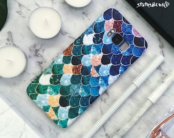 Tear Drop Samsung Galaxy Case Galaxy Case Galaxy S8 Case Galaxy S8 Plus Case Galaxy S8+ Case Galaxy Note 8 Case Note8 Case Blue Green Scales