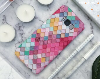 Scales Samsung Galaxy Case Galaxy Case Galaxy S8 Case Galaxy S8 Plus Case Galaxy S8+ Case Galaxy Note 8 Case Note8 Case Blue Pastel Tiles