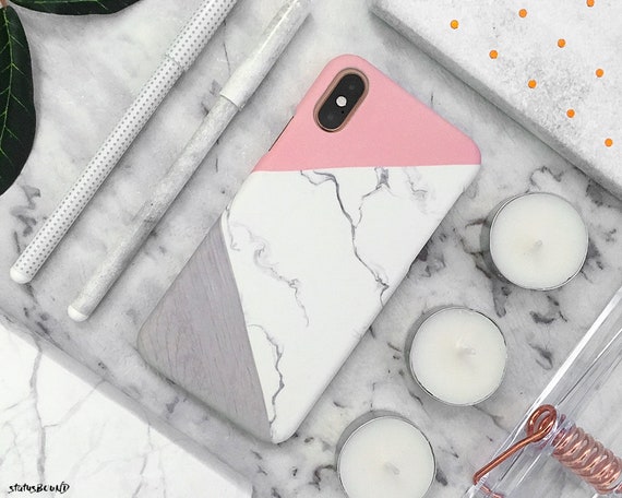 coque iphone xs max marbre rose