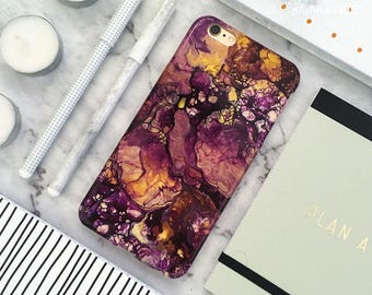 Oil iPhone Case iPhone 8 Case iPhone 8 Plus Case iPhone 7 Case iPhone 7 Plus Case iPhone 6S Case iPhone 6S Plus Case Gloss Purple Yellow
