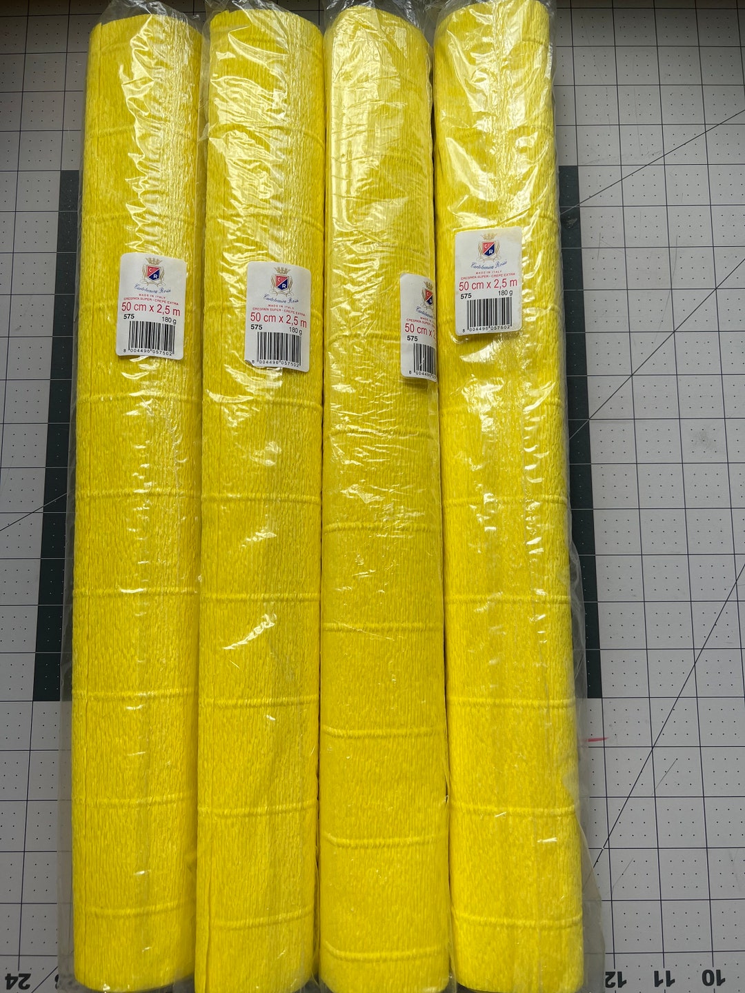 Italian Crepe Paper Rolls 575 Lemon Yellow 180 Gram Set of 4