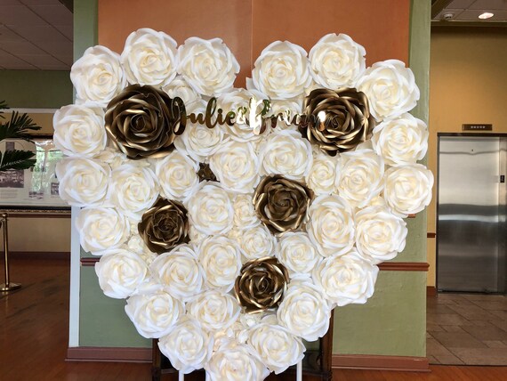 Rent Flower Wall Backdrop In Tampa Bay Fl Heart Flower Wall Etsy