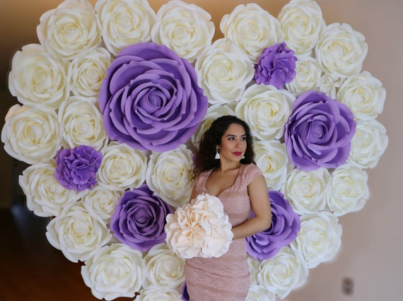 Rent Flower Wall Backdrop In Tampa Bay Fl Heart Flower Wall Etsy