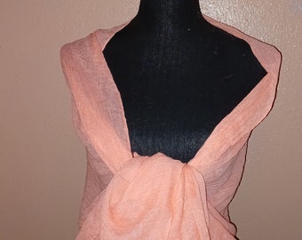 Peach pashmina head covering scarf swimsuit cover