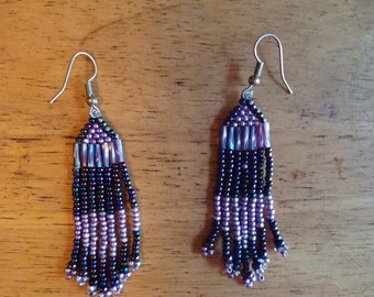 Purple bead earrings
