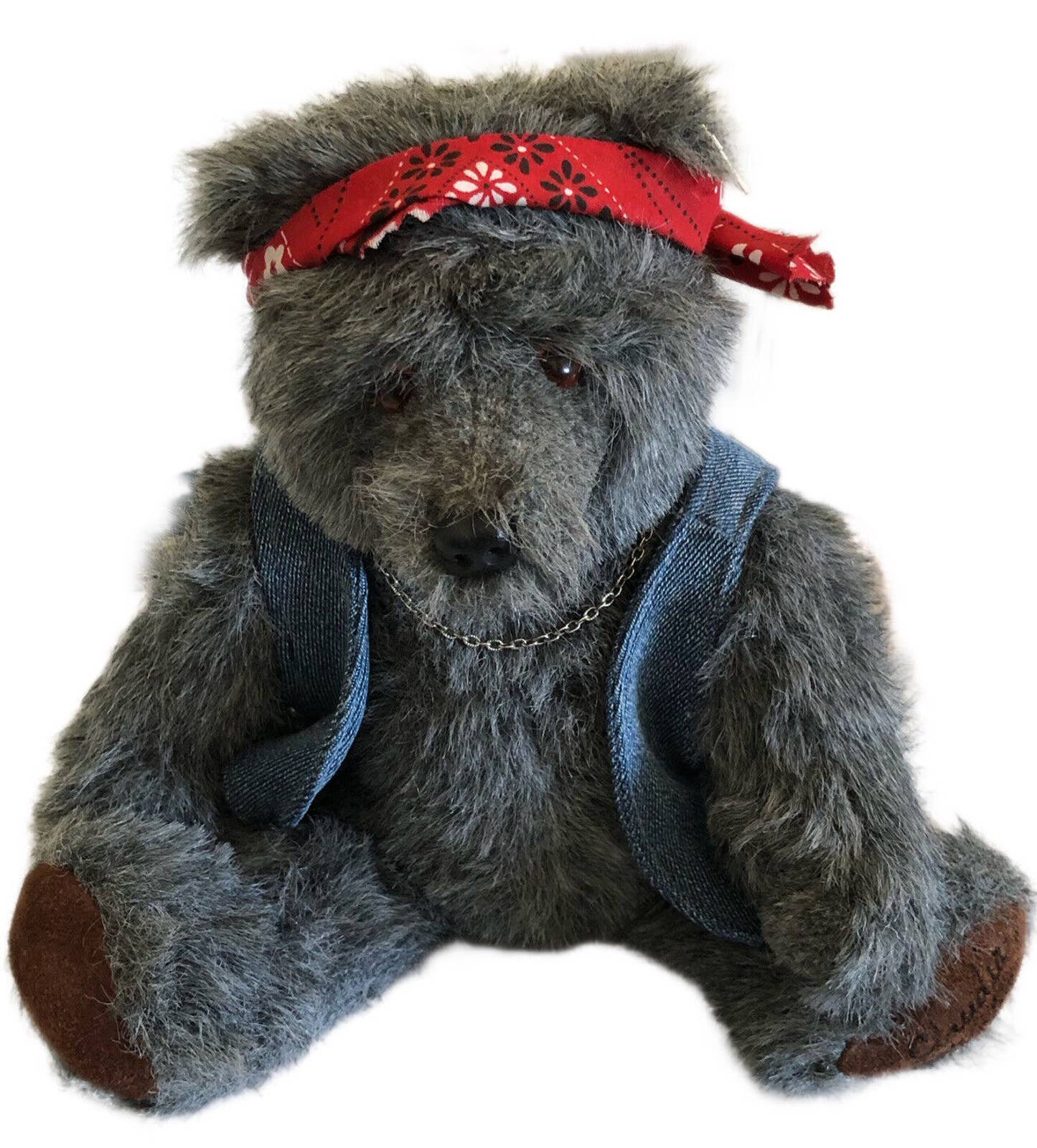 BEAR BOTTOMS by CLAUDIA Handmade Teddy Bear Willie Nelson Country Music Plush