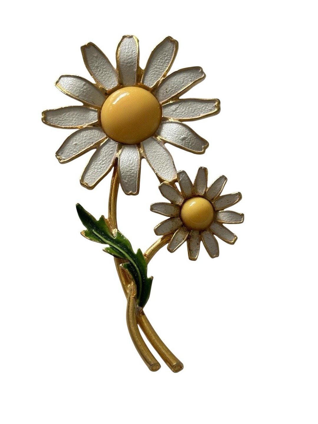 Weiss Enamel Daisy Brooch Excellent Condition Classically Stylish ...