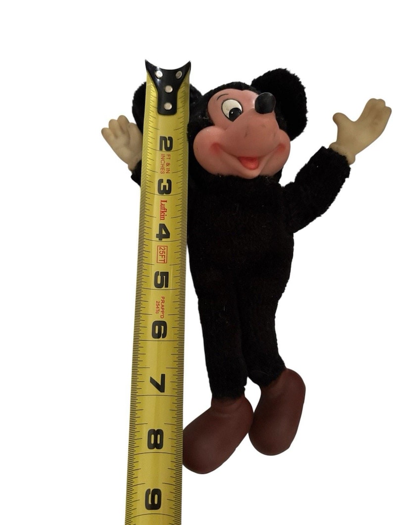 Mickey Mouse pluche pop rubberen gezicht Applaus 8" vintage afbeelding 6