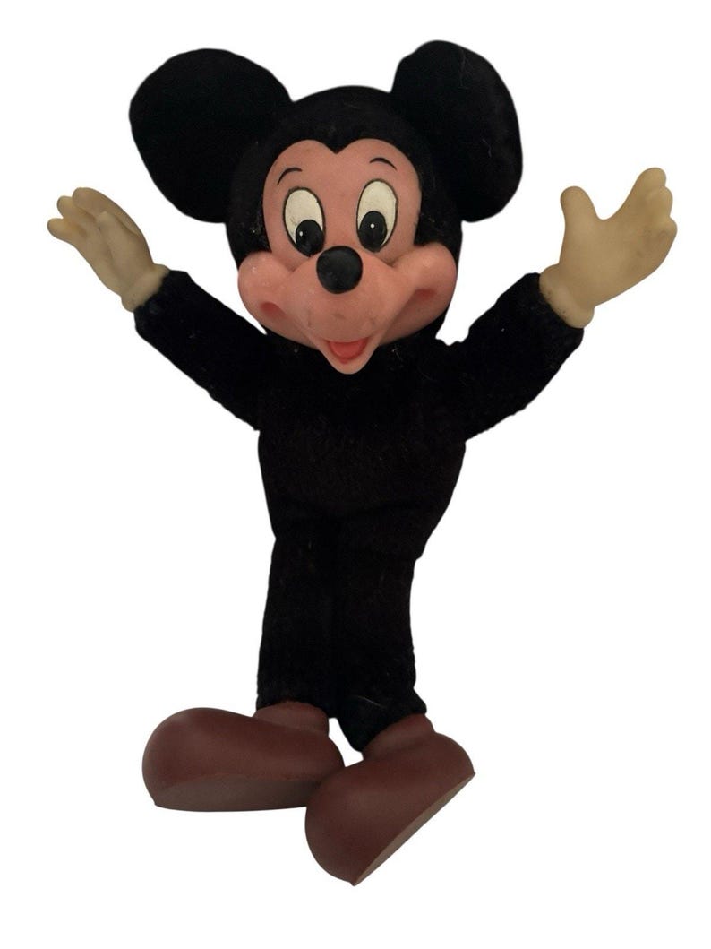 Mickey Mouse pluche pop rubberen gezicht Applaus 8" vintage afbeelding 5