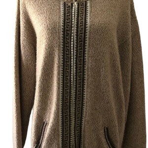 Factoria Perez 100% alpaca wool Zip Ladies Cardigan Earth Tones Vintage