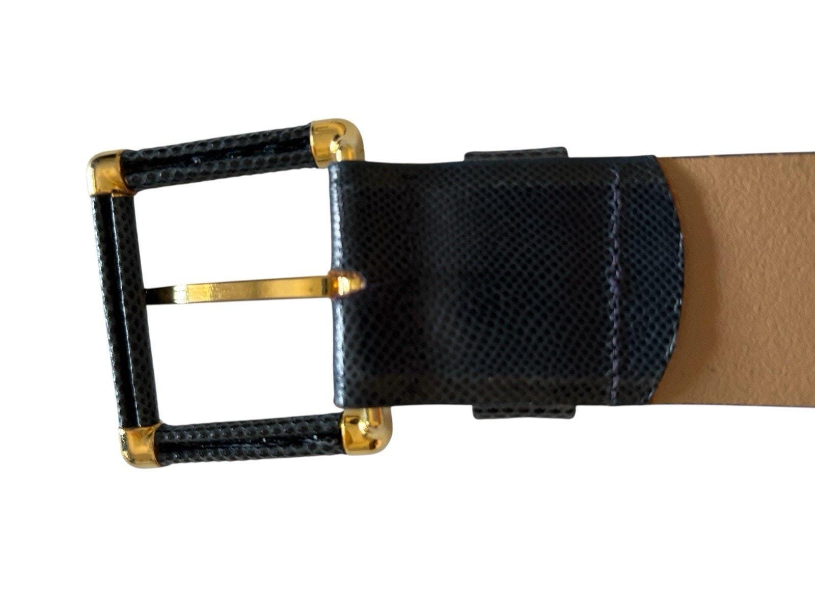 Emmanuel Genuine Reptile Belt Gold Buckle Size Medium  display picture 2