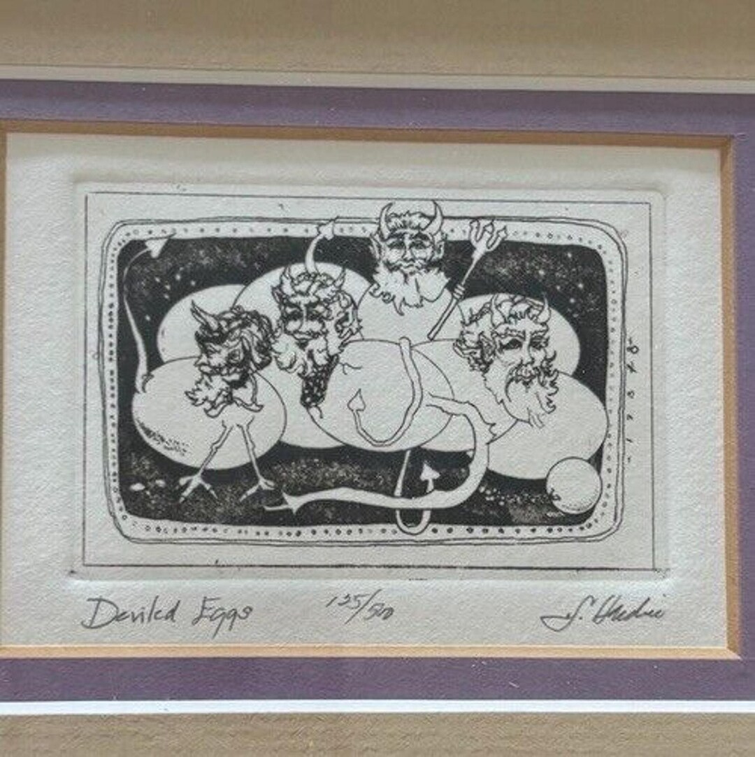 DARLENE HARDIE 125/500 Deviled Eggs Framed Farmhouse Decor Ebay