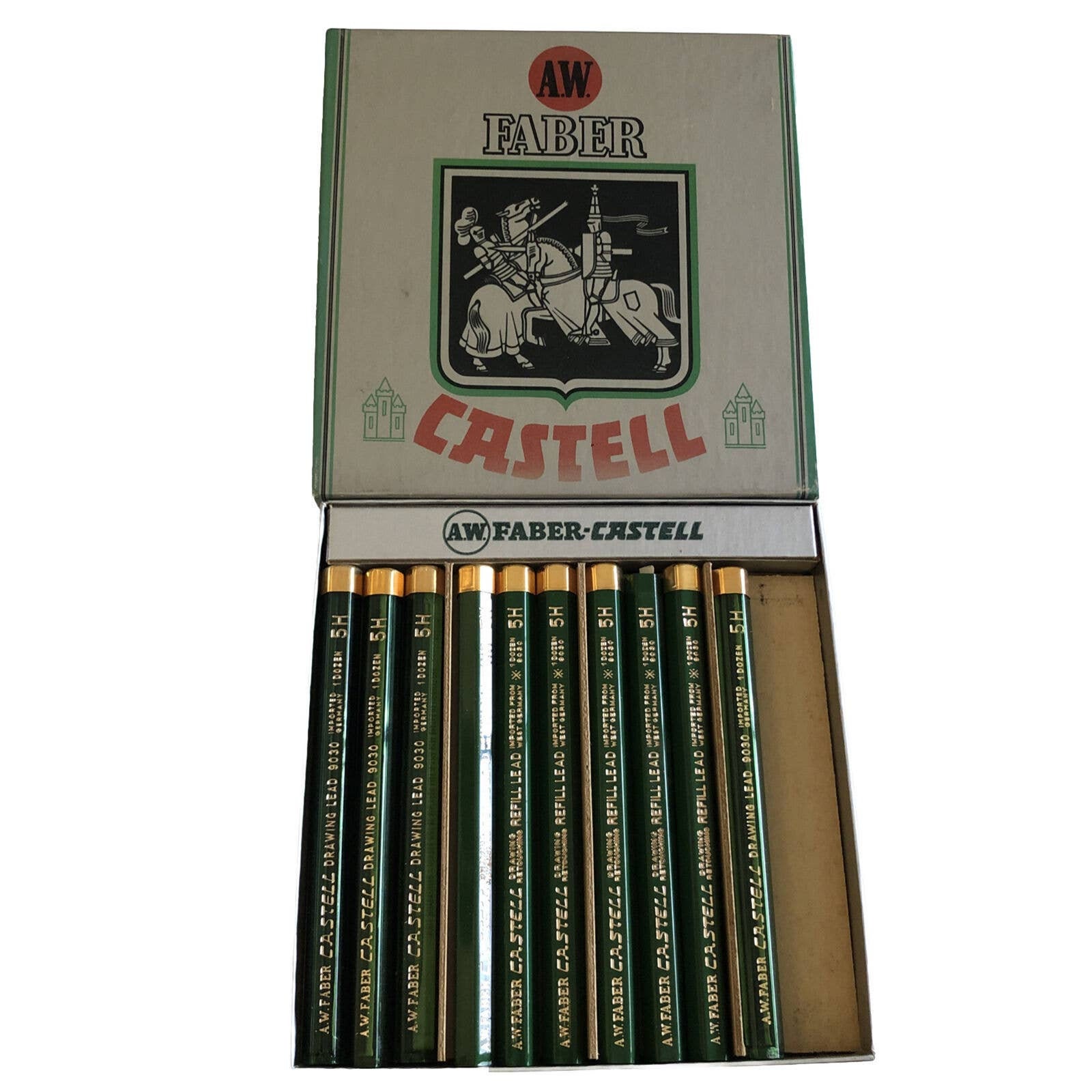Vintage Faber Castell Wax Pencils for Glazed Surfaces 9000 Metal