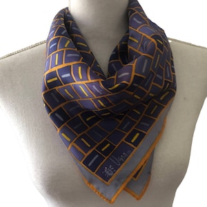 Vera Neumann Geometric Ladybug Scarf 22&quot; Vtg Square Rolled Edge Made in Japan