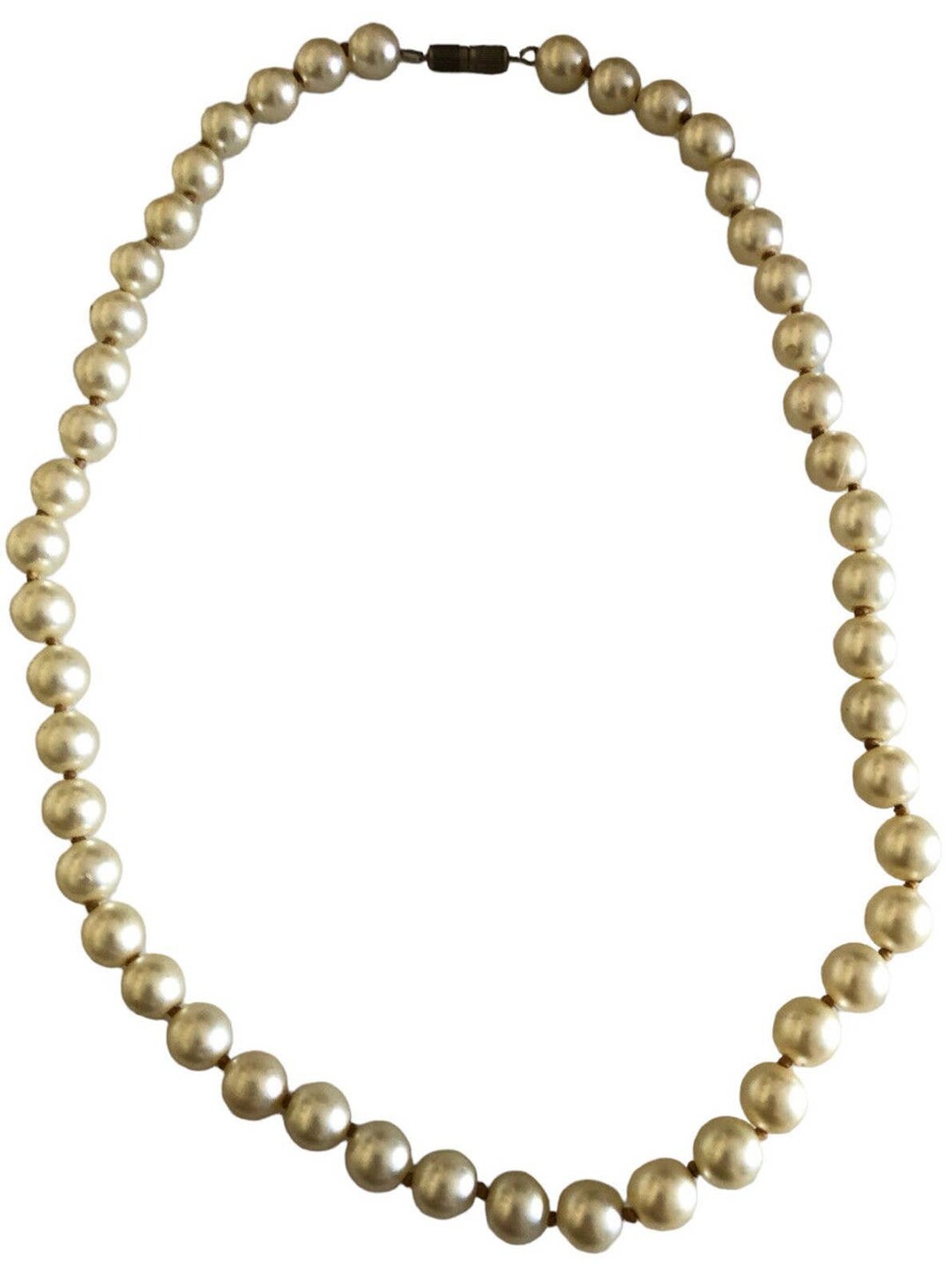 Ivory Cream Authentic Freshwater Pearl Necklace Hand Knotted