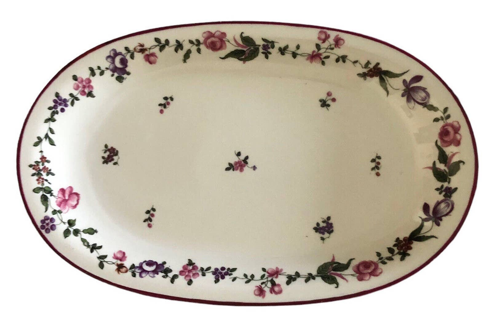 Eschenbach Bavaria Germany floral Elfenbein Pattern Oval Serving Platter 13 x 8”
