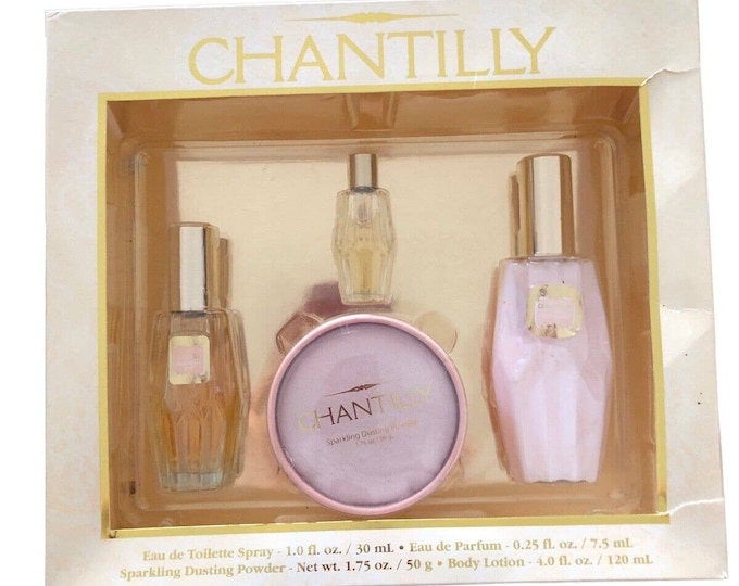 Vintage Chantilly Dusting Powder Gift Set Perfume Dusting Powder Body