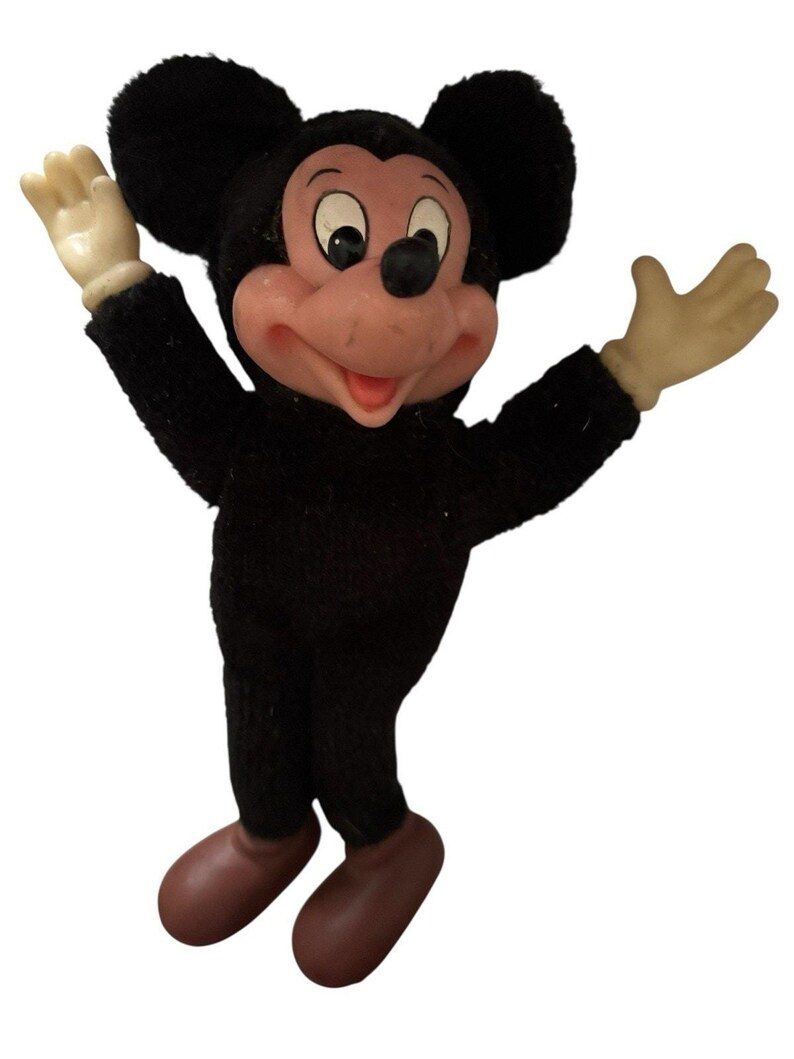 Mickey Mouse pluche pop rubberen gezicht Applaus 8" vintage afbeelding 1
