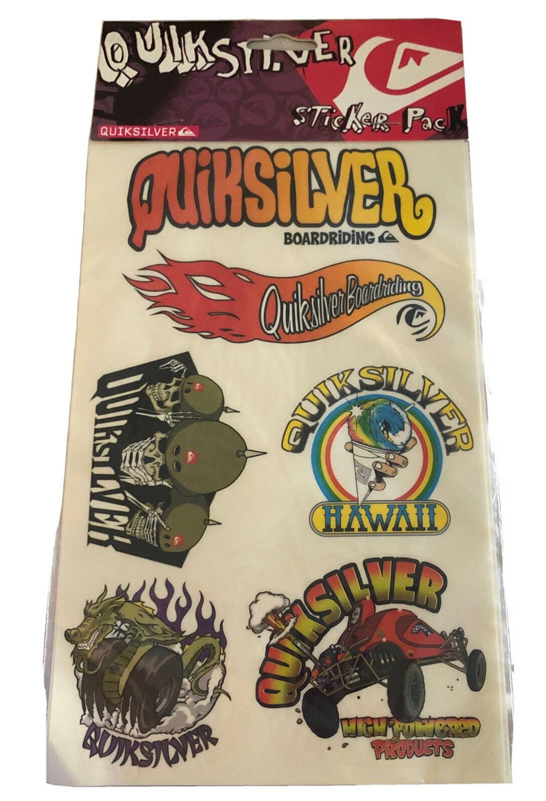 Vintage Quicksilver Sticker Decals 2000s Hawaii Board Riding Etsy