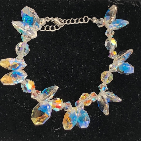 DOL Signed Aurora Borealis Swarovski Crystal Bracelet vintage