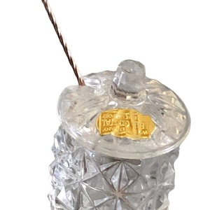 Phil Papel Lead Crystal West Germany Mustard Jam Honey Pot With Spoon