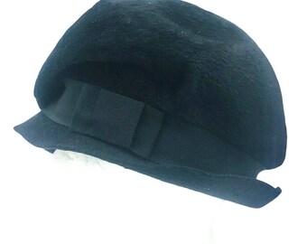 1950-1960`s Leslie James black fur felt Hat Body made in Italy Modine il_1080xN.3803816081_dqkn.jpg main image 2