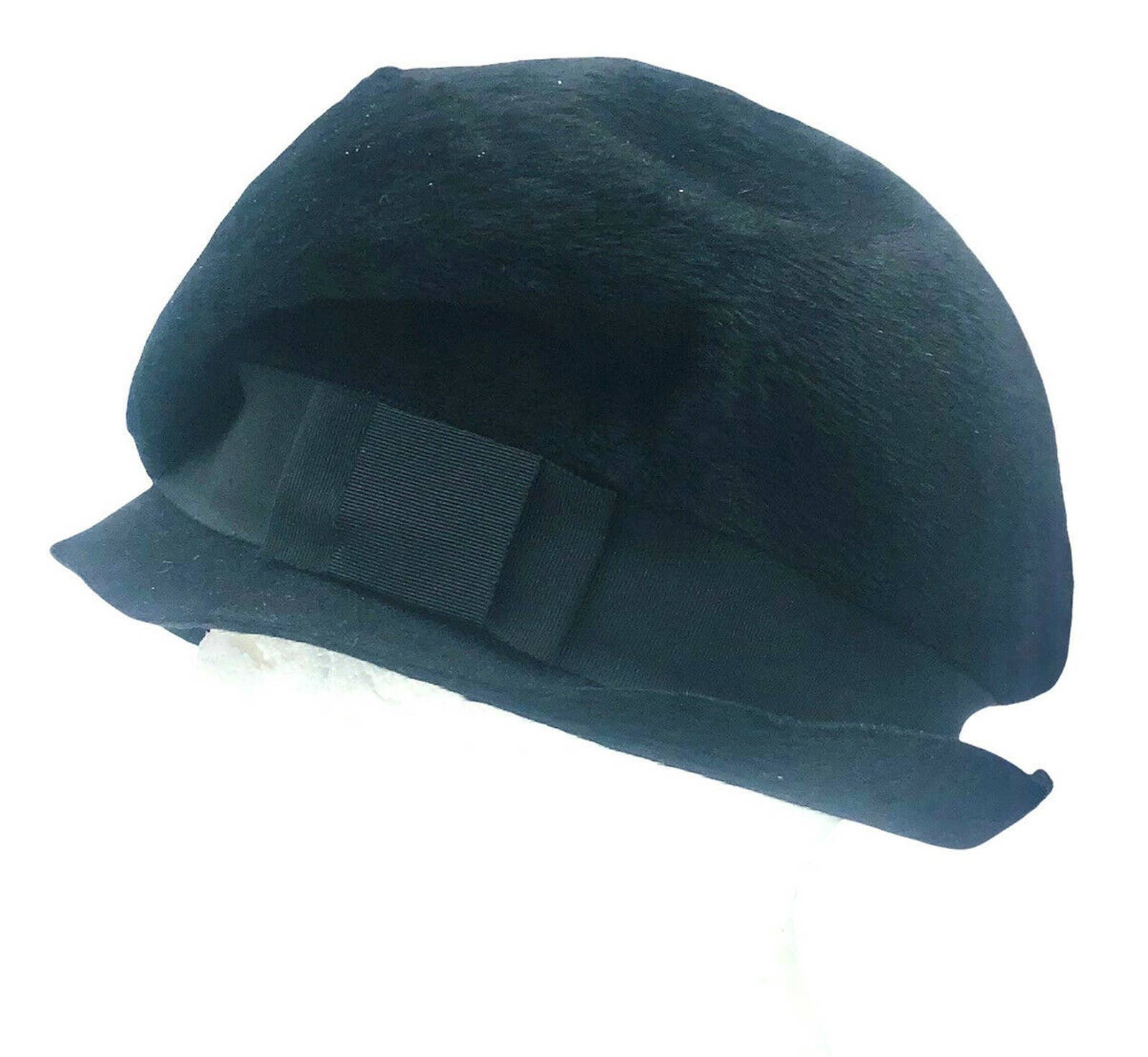 1950-1960s Leslie James Black Fur Felt Hat Body Made in  display picture 3