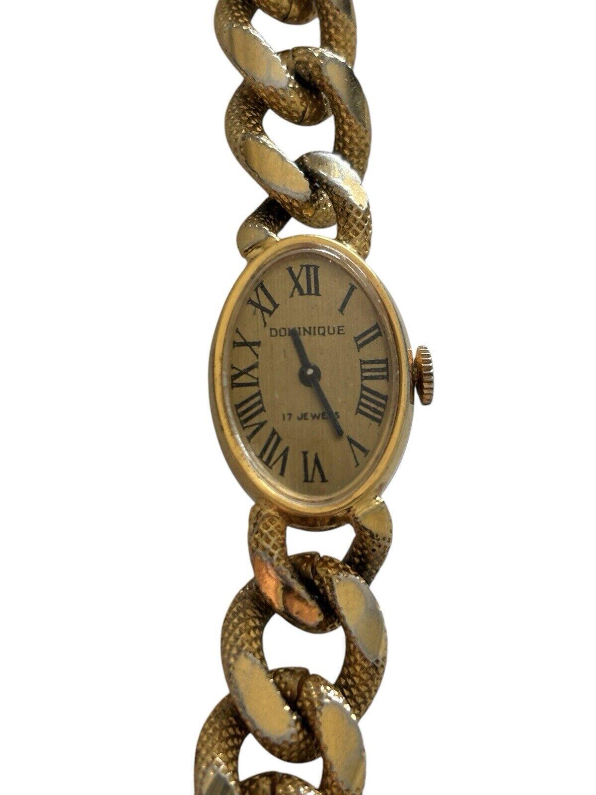 PAUL DOMINIQUE 17 Jewels Swiss Made Wind-up Gold Chain  display picture 3