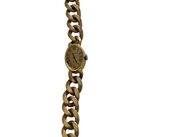 PAUL DOMINIQUE 17 Jewels Swiss Made Wind-up Gold Chain Women\'s Watch Working PAUL DOMINIQUE 17 Jewels Swiss Made Wind-up Gold Chain  main image 3